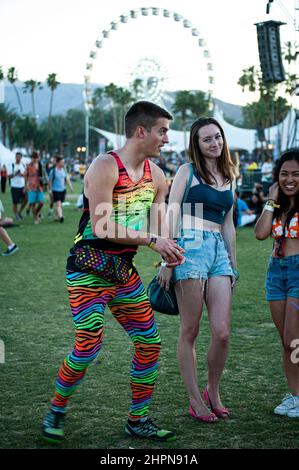 Party People beim Coachella Valley Music and Arts Festival in Indio/Palm Springs California. Stockfoto