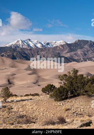 13.369 Fuß Cleveland Peak Teil des Great Sand Dunes National Preserve, Colorado. Stockfoto