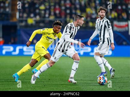 Villarreal, Spanien. 22nd. Februar 2022. UEFA Champions League Fußballspiel Villarreal gegen Juventus im La Ceramica Stadium. Villarreal Castellon, 22. Februar 2022 900/Cordon Press Credit: CORDON PRESS/Alamy Live News Stockfoto