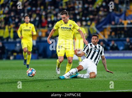 Villarreal, Spanien. 22nd. Februar 2022. UEFA Champions League Fußballspiel Villarreal gegen Juventus im La Ceramica Stadium. Villarreal Castellon, 22. Februar 2022 900/Cordon Press Credit: CORDON PRESS/Alamy Live News Stockfoto