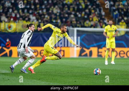 Villarreal, Spanien. 22nd. Februar 2022. UEFA Champions League Fußballspiel Villarreal gegen Juventus im La Ceramica Stadium. Villarreal Castellon, 22. Februar 2022 900/Cordon Press Credit: CORDON PRESS/Alamy Live News Stockfoto