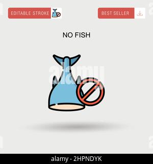 Kein einfaches Vektor-Symbol für Fische. Stock Vektor