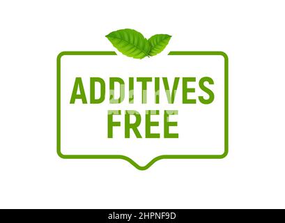 Logo-Icon-Stempel ohne Konservierungsmittel. Symbol „Additives Free“, grünes Etikett Stock Vektor