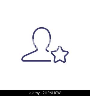 Symbol für die persönliche Linie des Lieblingsstars des Mitarbeiters. Profil Mitarbeiter am besten Mitglied beitreten Stock Vektor