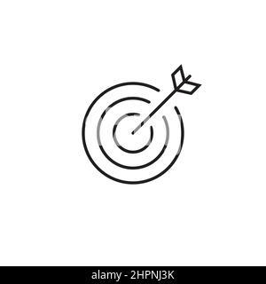 Ziellinie Symbol Pfeil Zweck Ziel. Logo für das Symbol „Outline Dartziel“ Stock Vektor