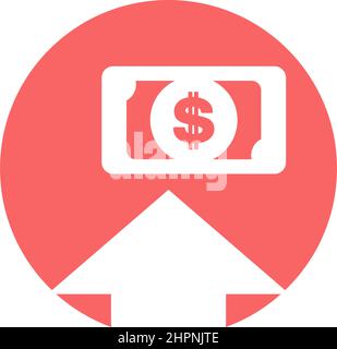 Geldrechnung Pfeil im Kreis Stock Vektor