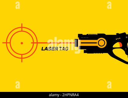 Laser Tag Pistole Spiel Symbol. Vektor Laser Tag futuristische Logo Waffe Stock Vektor