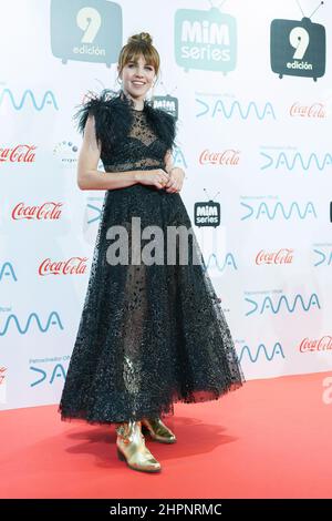 Madrid, Spanien. 22nd. Februar 2022. Andrea Guasch nimmt an den MIM Series Awards im Puerta de America Hotel in Madrid Teil. Kredit: SOPA Images Limited/Alamy Live Nachrichten Stockfoto