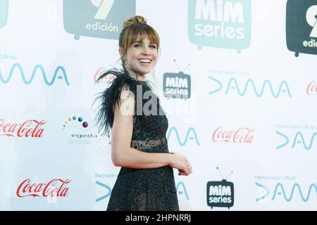 Madrid, Spanien. 22nd. Februar 2022. Andrea Guasch nimmt an den MIM Series Awards im Puerta de America Hotel in Madrid Teil. Kredit: SOPA Images Limited/Alamy Live Nachrichten Stockfoto