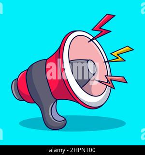 Megaphon mit handgezeichneter Doodle Illustration Cartoon-Stil Stock Vektor