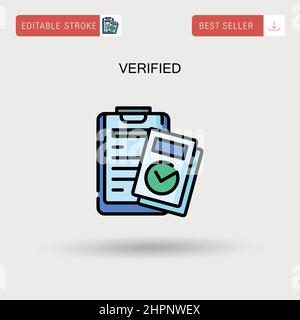 Verifiziertes einfaches Vektorsymbol. Stock Vektor