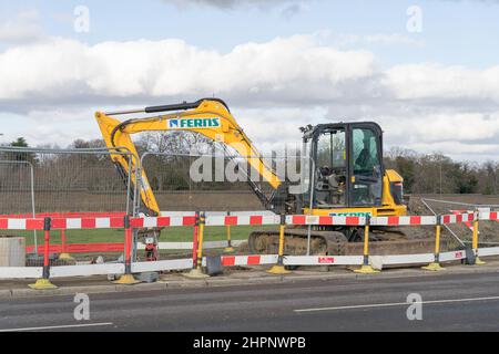 FARNS Bagger, der in Blackheath arbeitet, wird auf der Straße A20 England verwendet Stockfoto