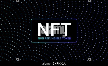 NFT Token nicht fungible digitale Vektormünze. NFT Crypto Altcoin Vektor digitales Logo Stock Vektor