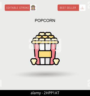 Einfaches Vektorsymbol Popcorn. Stock Vektor