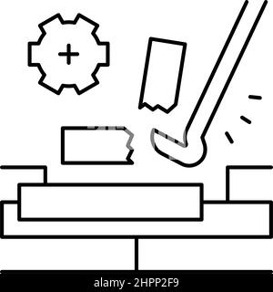 Abbildung des Symbols für den Abbau von Holzböden Stock Vektor