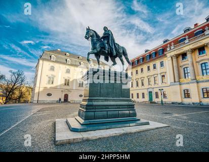 Statue von Karl August, Großherzog von Sachsen-Weimar-Eisenach in Weimar, Deutschland Stockfoto