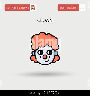 Clown einfaches Vektor-Symbol. Stock Vektor
