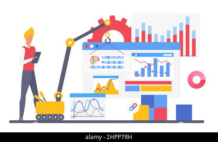Prozess der Erstellung und Entwicklung eines Anwendungsprogramms. Aufbau von Anwendungsfunktionen funktionierendes System Stock Vektor