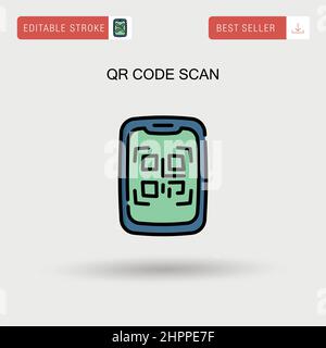 Einfaches Vektorsymbol für QR-Code-Scan. Stock Vektor