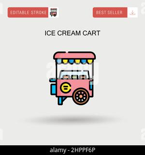 Eiswagen einfaches Vektorsymbol. Stock Vektor