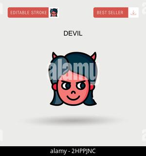Teufel einfaches Vektor-Symbol. Stock Vektor