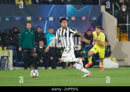 Vila-Real, Spanien. 22nd. Februar 2022. Weston McKennie (Juventus) Fußball/Fußball : UEFA Champions League 16 1st-Bein-Match zwischen dem FC Villarreal 1-1 Juventus im Estadio de la Ceramica in Vila-Real, Spanien. Quelle: Mutsu Kawamori/AFLO/Alamy Live News Stockfoto