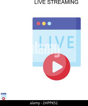 Einfaches Vektorsymbol für Live-Streaming. Illustration Symbol Design-Vorlage für Web mobile UI-Element. Stock Vektor