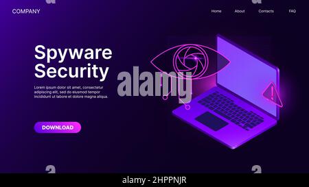 Spyware-Sicherheit. Antivirensystem. Banner-Vorlage Für Die Website-Seite. Vektorgrafik Stock Vektor