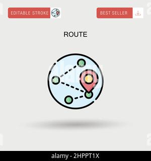 Einfaches Vektorsymbol für Routen. Stock Vektor