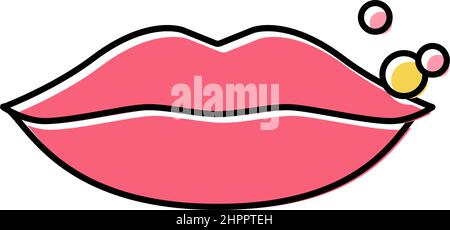 Herpes Haut Krankheit Farbe Symbol Vektor Illustration Stock Vektor