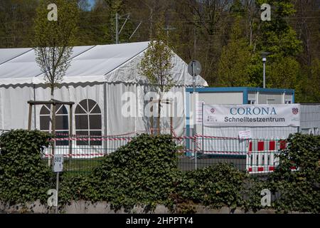 Bad Honnef, Deutschland 25. April 2021, Ein Corona Schnelltestzentrum in Bad Honnef Stockfoto