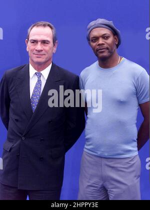 Tommy Lee Jones & Samuel L Jackson beim Deauville American Film Festival, Normandie, Frankreich 1998 Stockfoto