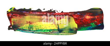 Bunte Farbe schmieren Form isoliert auf weißem Hintergrund Stockfoto