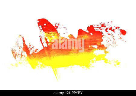 Bunte Farbe schmieren Form isoliert auf weißem Hintergrund Stockfoto