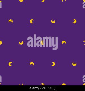 Nahtloses Crescent-Gesichtsmuster. Mond mit Gesichtshintergrund. Vektorstruktur Stock Vektor