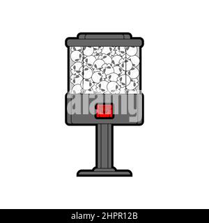 Schädel Gummiball Maschine isoliert. Tödliche Candy Maschine Vektor-Illustration. Schreckliche Süßigkeiten Maschine Stock Vektor