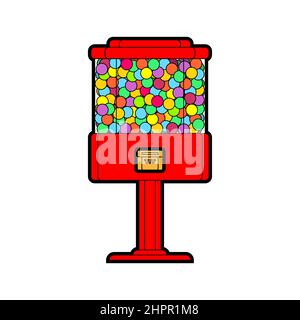 gummiball-Maschine isoliert. Candy-Maschine Vektor-Illustration Stock Vektor