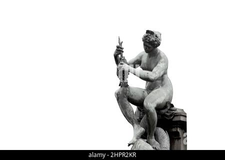 Göttin der Erde Gaia (Geae). Die antike Statue von Gaia hält ein Traubenbündel als Symbol der Fruchtbarkeit des Schutzes und der Pflege der Erde. Kopie en Stockfoto