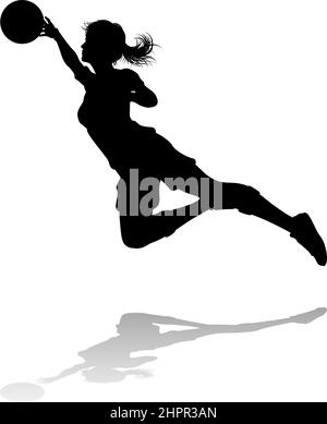 Weibliche Fußball-Fußballspielerin Frau Silhouette Stock Vektor