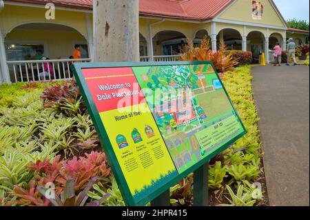 Die historische Ananasplantage von Dole plc im Dorf Wahiawa, Oahu HI Stockfoto