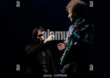 Julian Casablancas und Albert Hammond Jr - The Strokes, V2004, Hylands Park, Chelmsford, Essex, Großbritannien - 22. August 2004 Stockfoto