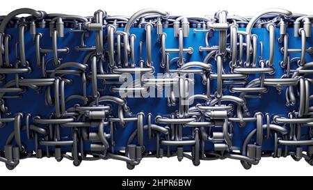 3D Illustration - Komposition von Pfeifen auf weißem Hintergrund Stockfoto