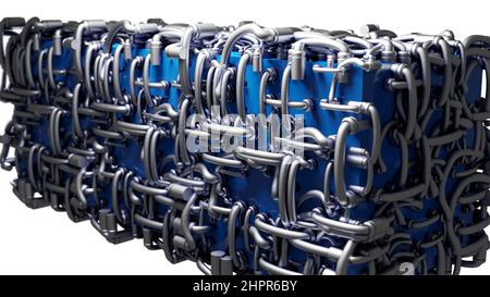 3D Illustration - Komposition von Pfeifen auf weißem Hintergrund Stockfoto