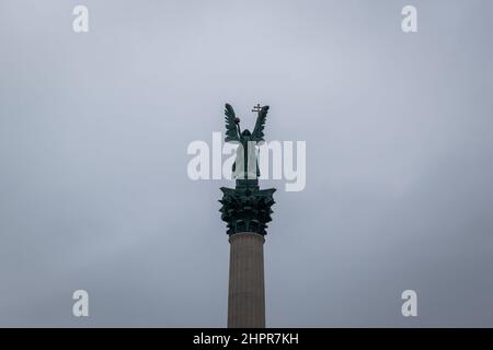 Millennium Denkmal auf dem Heldenplatz in Budapest, Ungarn Stockfoto