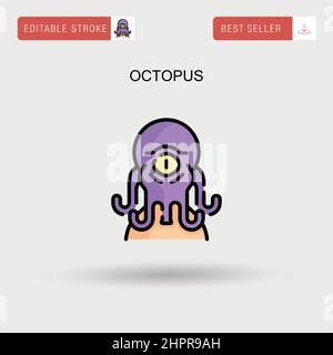 Einfaches Vektor-Symbol von Octopus. Stock Vektor
