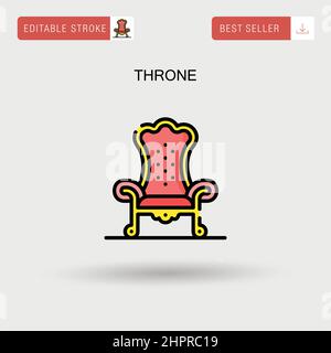 Einfaches Vektorsymbol „Throne“. Stock Vektor