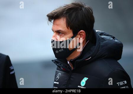 Toto Wolff Geschäftsführer des Mercedes AMG F1 Teams während der Wintertesttage, Formel-1-Weltmeisterschaft 2022 in Barcelona 23th. Februar 2022 Foto Federico Basile/Insidefoto Credit: Insidefoto srl/Alamy Live News Stockfoto