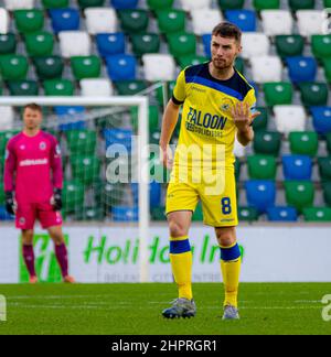 Fotos von Linfield vs. Dungannon Swifts in der Premiership der Danske Bank am Samstag, den 30.. Oktober 2021 im Windsor Park, Belfast. Stockfoto