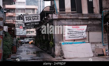 Side Alley Business die schlechte Wirtschaft in Bangkok Thailand Stockfoto