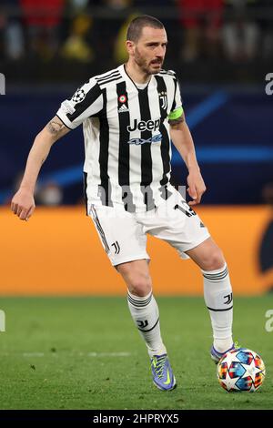 Villarreal, Spanien, 22nd. Februar 2022. Leonardo Bonucci von Juventus während des UEFA Champions League-Spiels im Estadio de la Ceramica, Villarreal. Bildnachweis sollte lauten: Jonathan Moscrop / Sportimage Stockfoto